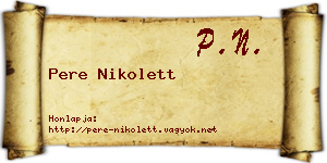 Pere Nikolett névjegykártya